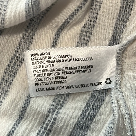 Knox Rose Navy/Cream Striped & Embroidered Boho Top - Picture 4 of 4